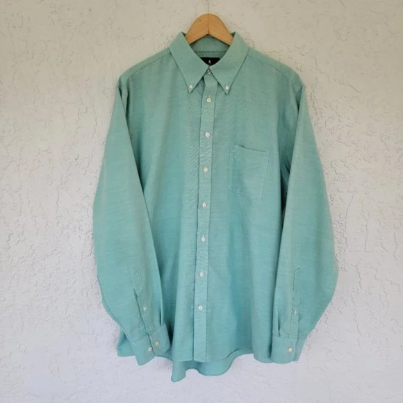 Stafford Button-down Shirt Men XL Green Long Sleeve Collared Classic - Picture 1 of 8